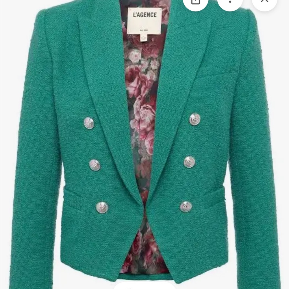 L'AGENCE Women's Brooke Open-Front Cropped Blazer